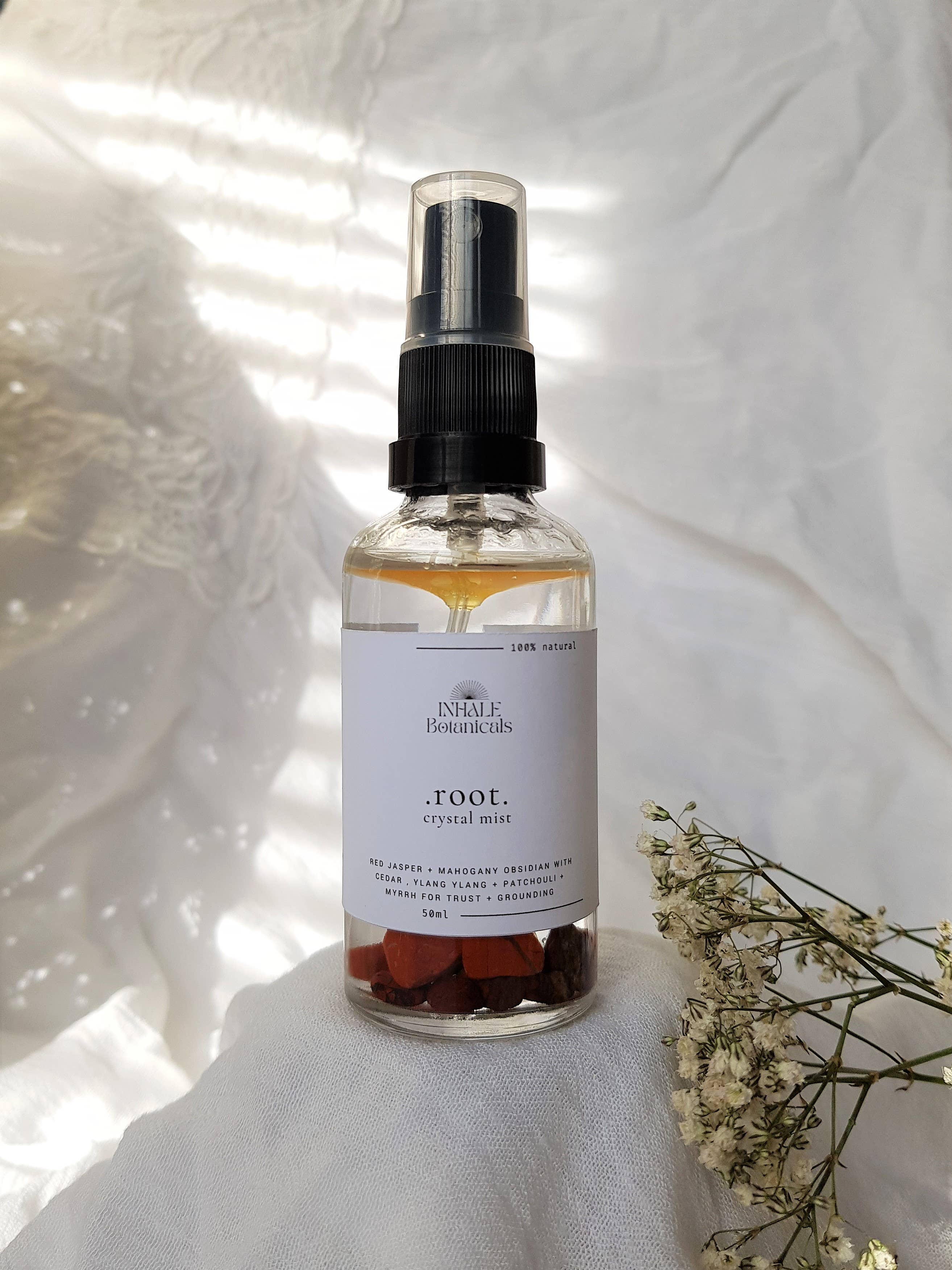 Inhale Botanicals - Wholesale Aromatherapy Mist - Root Chakra Mist, Crystal Infused1