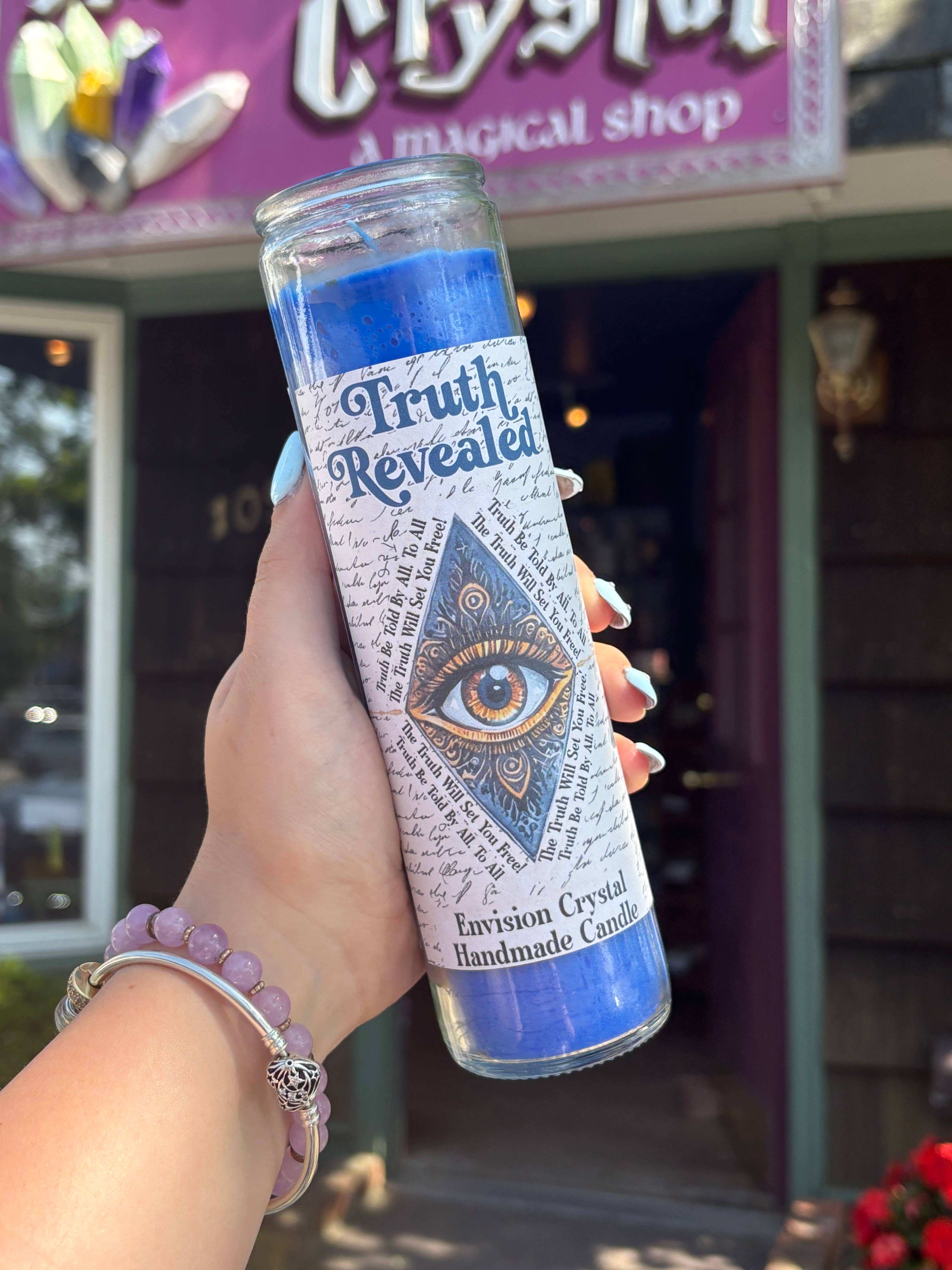 Envision Crystal - Wholesale Jar/Filled Candle - Truth Revealed 7 Day Candle - Scented and Blessed2