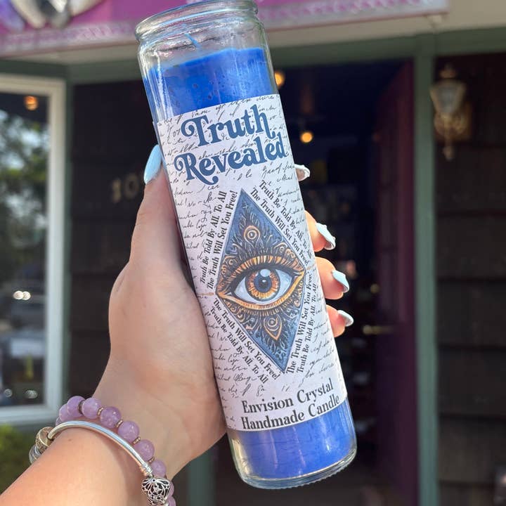 Envision Crystal - Wholesale Jar/filled candle - Truth Revealed 7 Day Candle - Scented and Blessed2