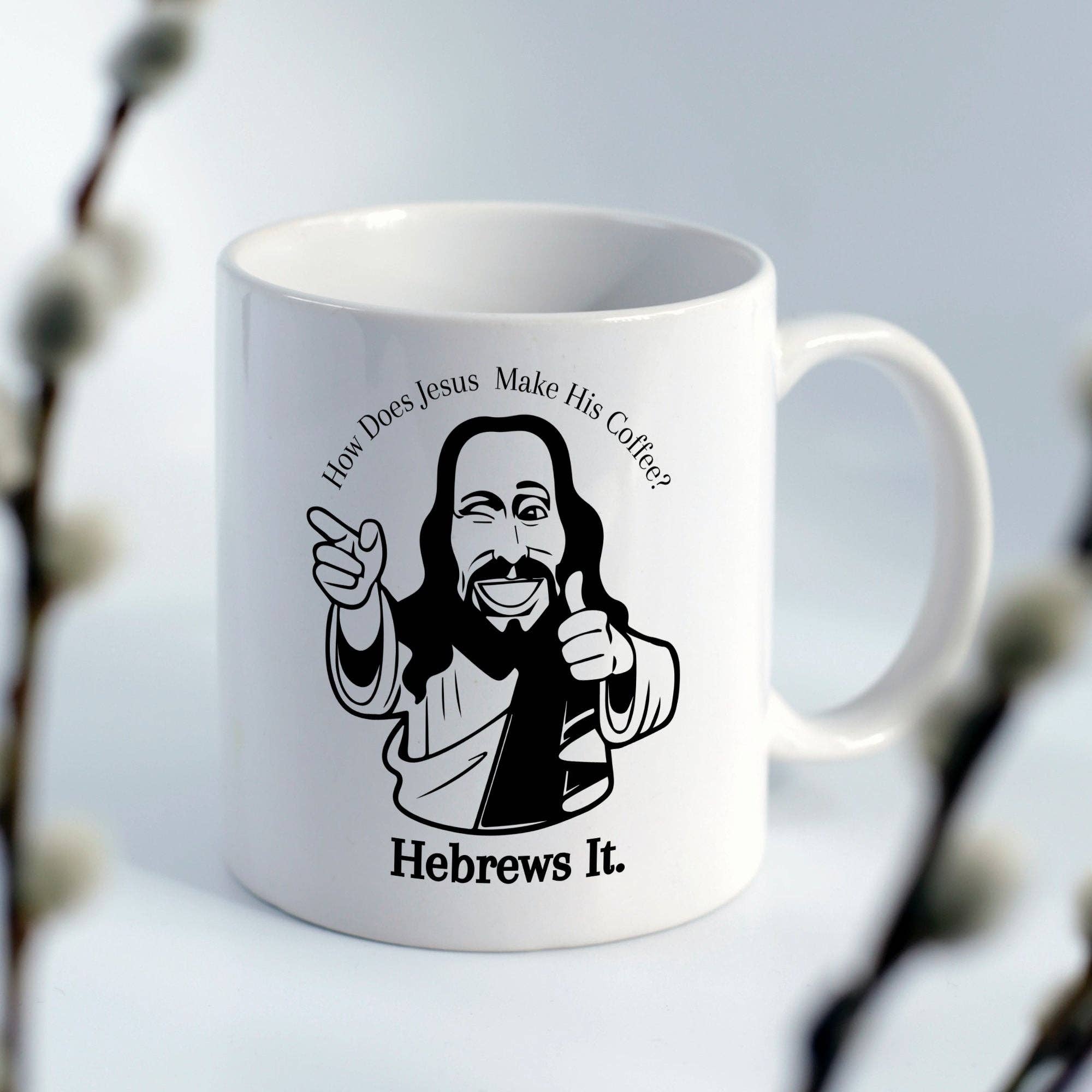 Sticker Bull - Venta al por mayor Taza - Taza de café Hebrews It Coffee Jesus de 11 onzas8