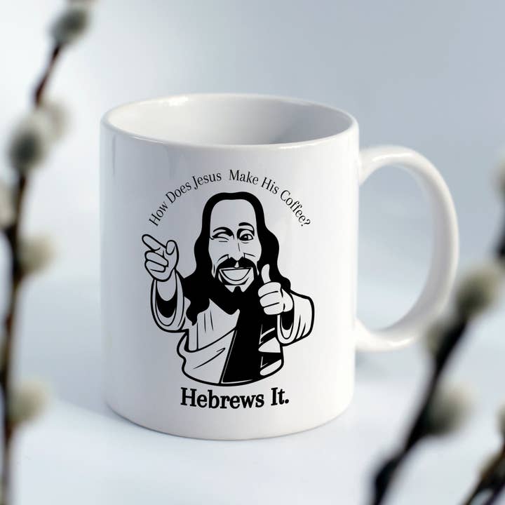 Sticker Bull - Venta al por mayor Taza - Taza de café Hebrews It Coffee Jesus de 11 onzas8