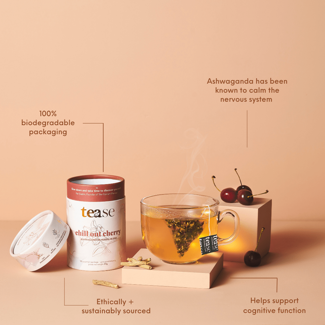Tease | Wellness Tea Blends + Accessories - Wholesale Health/Detox Tea - Chill Out Cherry Ashwagandha Mushroom Adaptogen Tea Blend5
