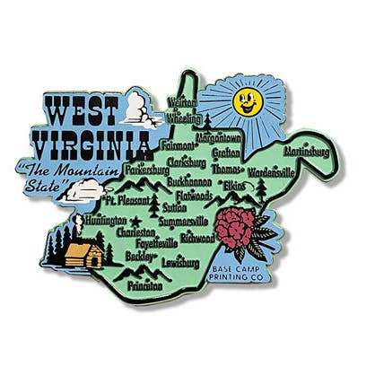 West Virginia, the Mountain State - Magnet for wholesale by Base Camp Printing Co.