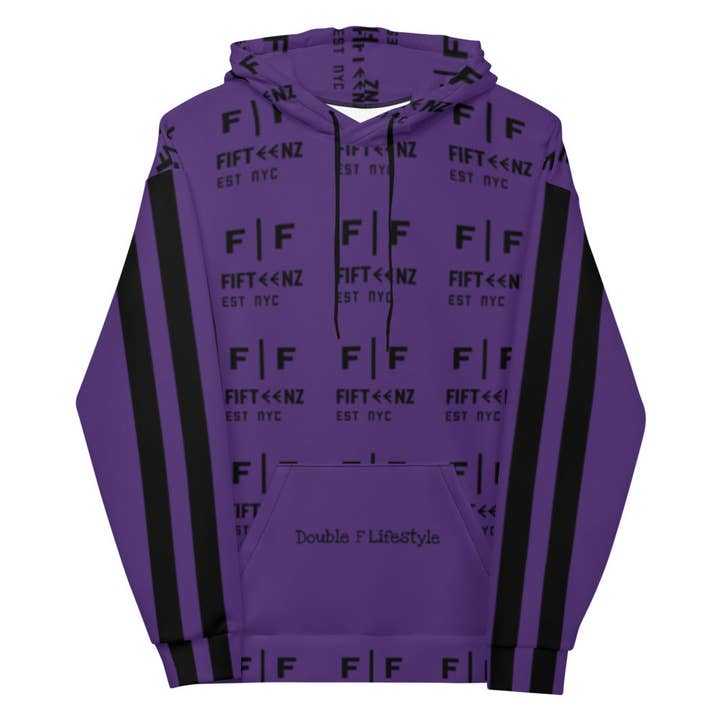 Lila Fifteenz Monogram Unisex Huvtröja för wholesale av Fifteenz Clothing
