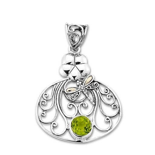 SS/18k Peridot Libellen-Anhänger für den Großhandel von Eli Pebble