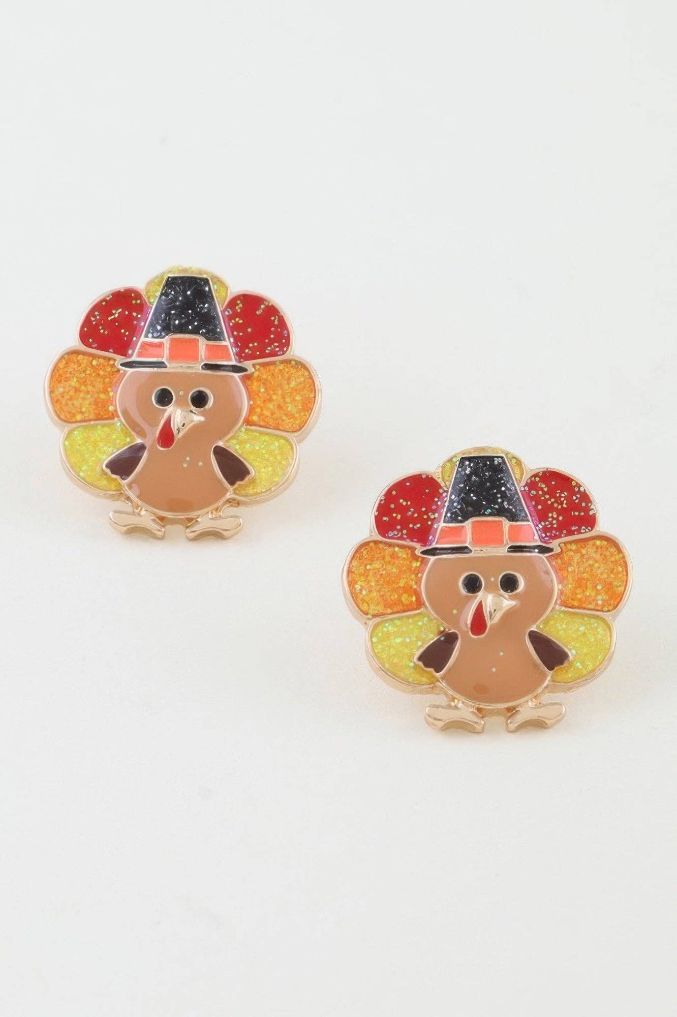 CC Wholesale Clothing - Wholesale Stud/Post Earrings - Thanksgiving Turkey Stud Earrings0