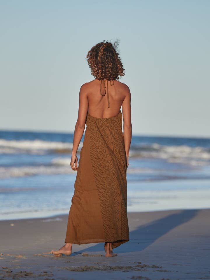 Arya Clothing – Großhandel Kleid – Damen – Tribal-Kleid - Senfgelb1