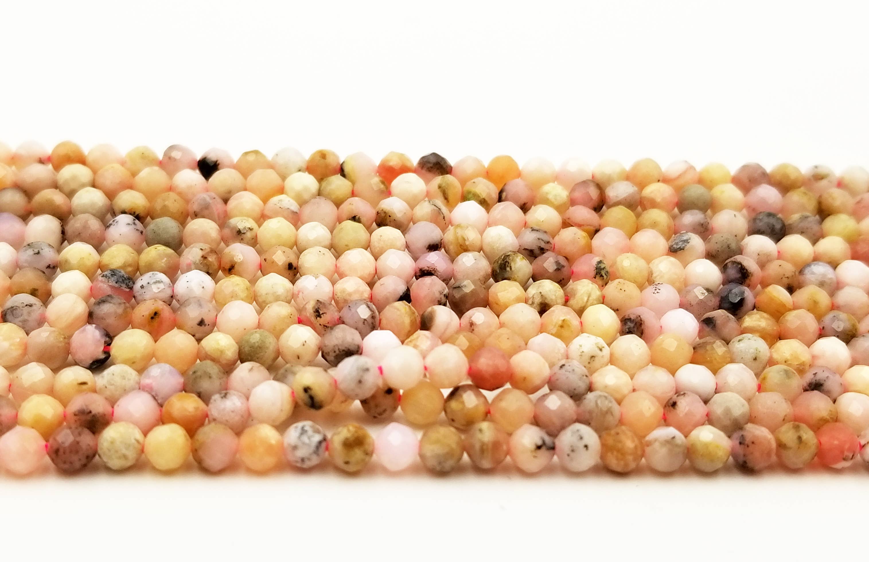 Beads Creation - Wholesale Kralen - Gefacetteerde Roze Opaal Edelsteen Kralen Streng PRP0202