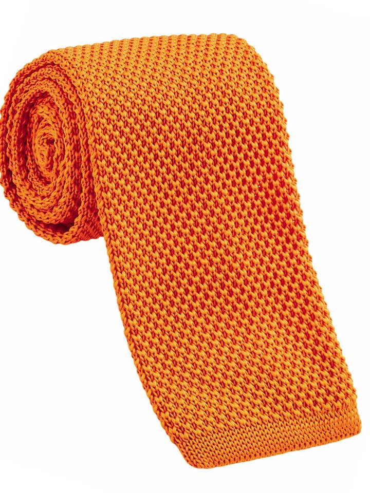 DARK ORANGE KNITTED TIE for wholesale by Josvil