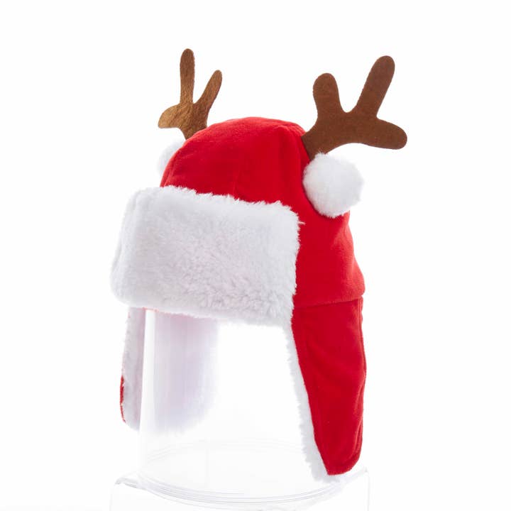 7"PLUSH RED KIDS HAT W/ANTLERS for wholesale by Kurt S. Adler, Inc.