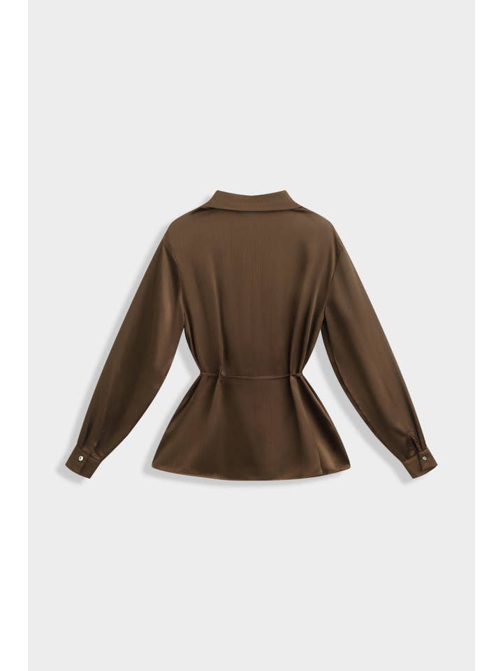 Chilli Girl Collection - Wholesale Top & Pant Set (NOT Loungewear) - Women's - Collared shirt and wide-leg trousers satin set 15