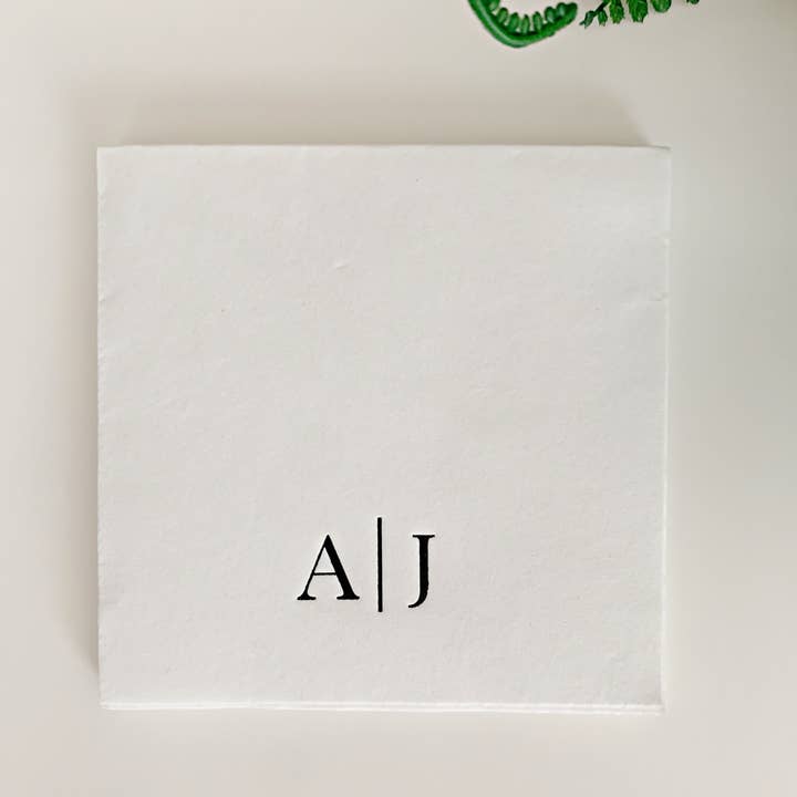 EnFete, LLC - Wholesale Disposable Napkin - Personalized Initials Monogram Cocktail Napkins - Set of 1001