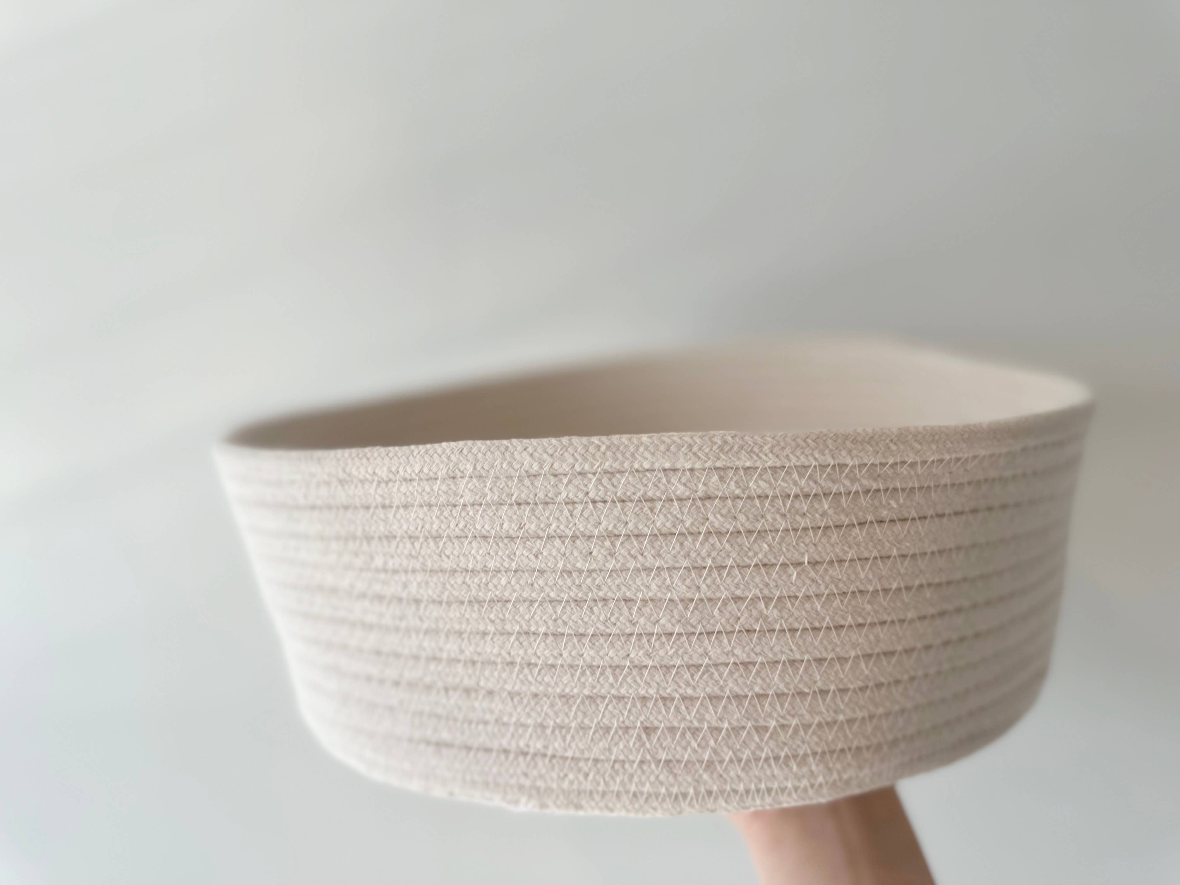 Monli Handcrafted Pet Toys - Venta al por mayor Cestas - Cesta de almacenamiento de cuerda de algodón reciclado: blanca, amarilla, verde6