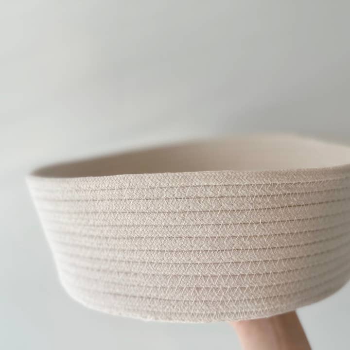 Monli Handcrafted Pet Toys - Wholesale Basket - Recycled Cotton Rope Storage Basket: White, Yellow, Green6