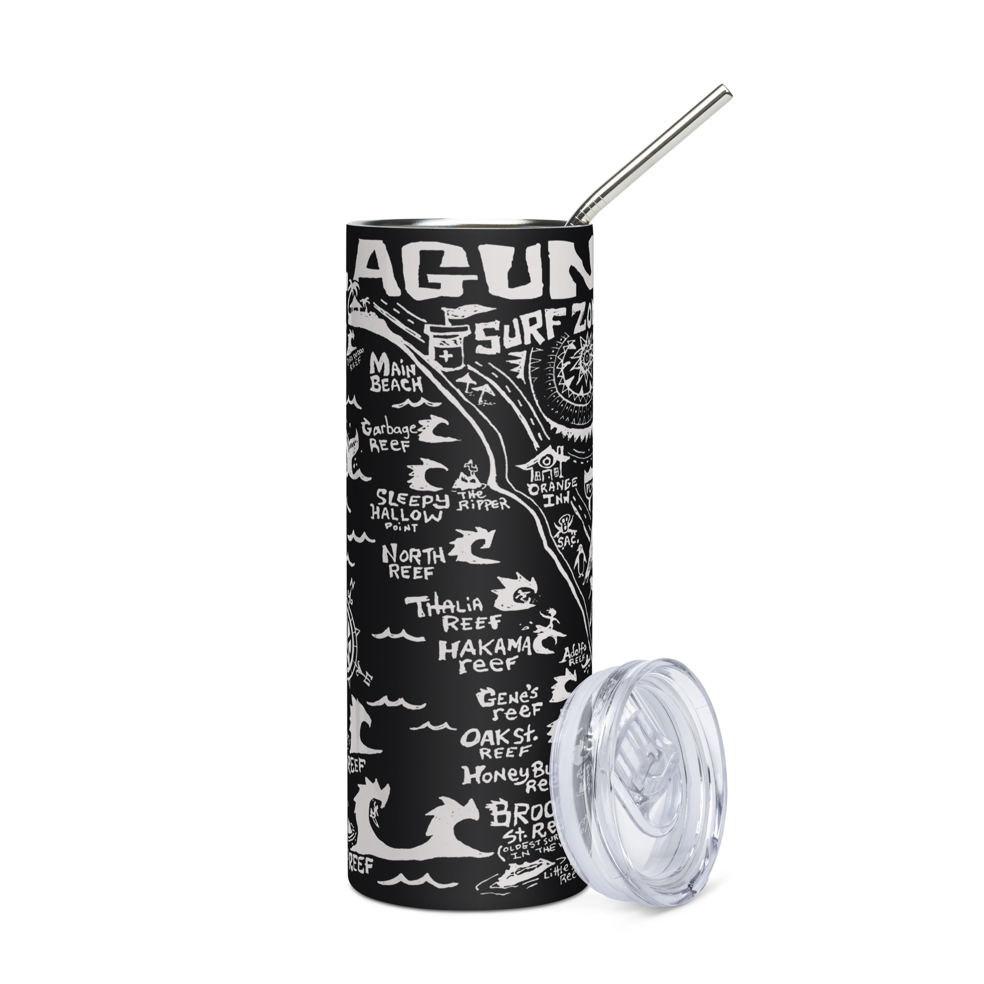 Distant Local - Wholesale Insulated Mug/Tumbler - LAGUNA Stainless Steel Map Tumbler0