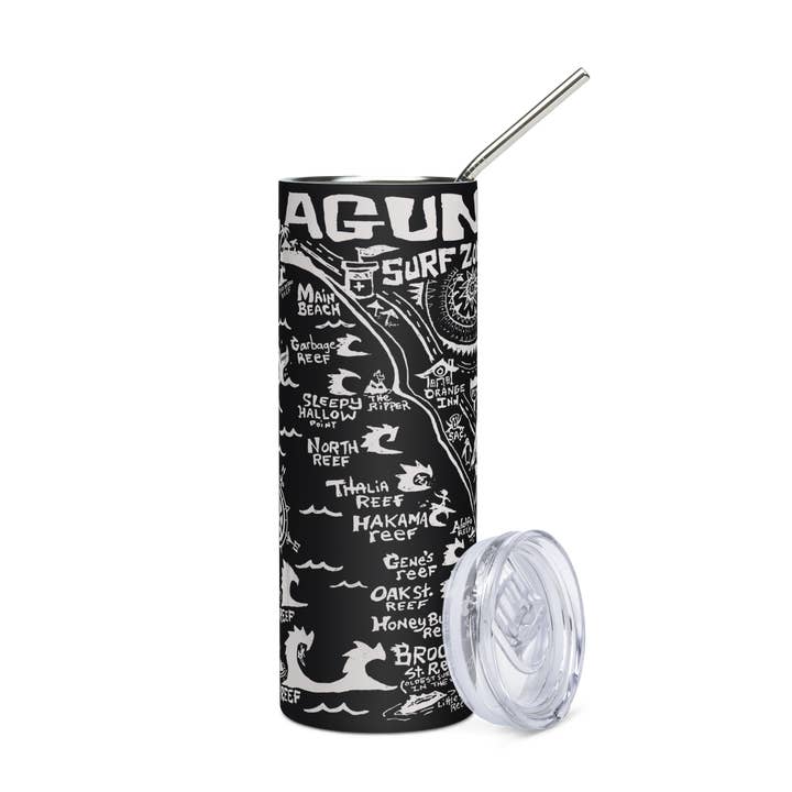 Distant Local - Wholesale Insulated Mug/Tumbler - LAGUNA Stainless Steel Map Tumbler