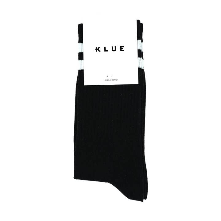 KLUE organic cotton Tennis sport socks | Black and white for wholesale by KLUE