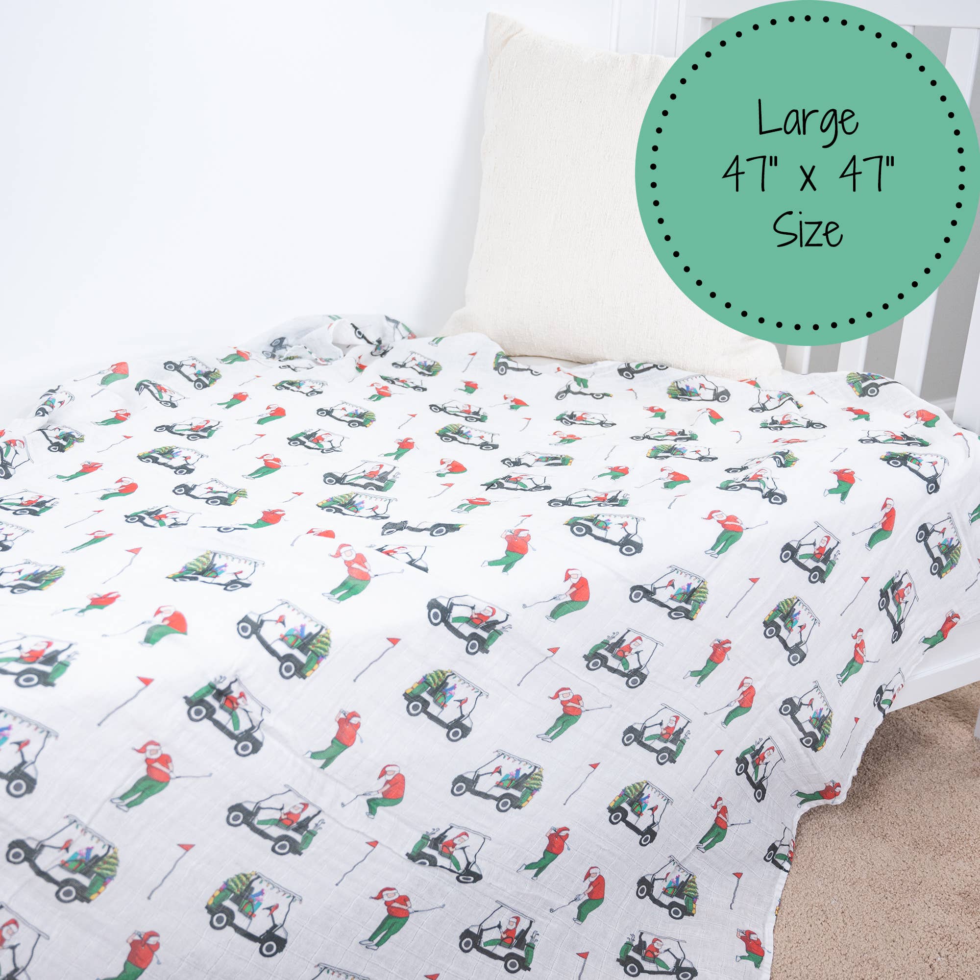 LollyBanks – wholesale Lindning - Baby – Julhelgtema Baby Muslin Swaddle Filt 47"x47"5