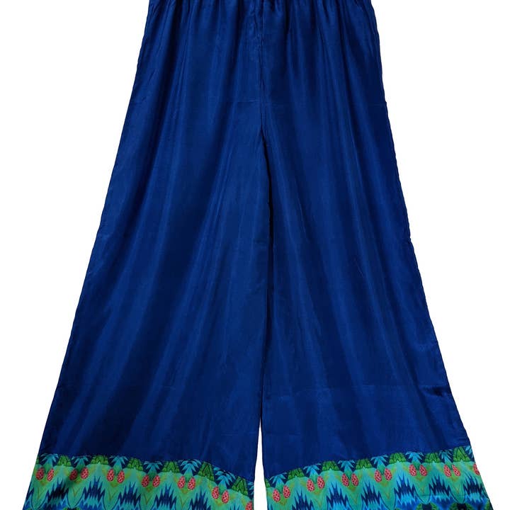 Blå Spiral Brede Bukser for engroshandel hos Art Katsura