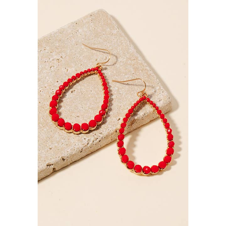 Anarchy Street - Wholesale Dangle Earrings - Faceted Beaded Tear Dangle Hook Earrings