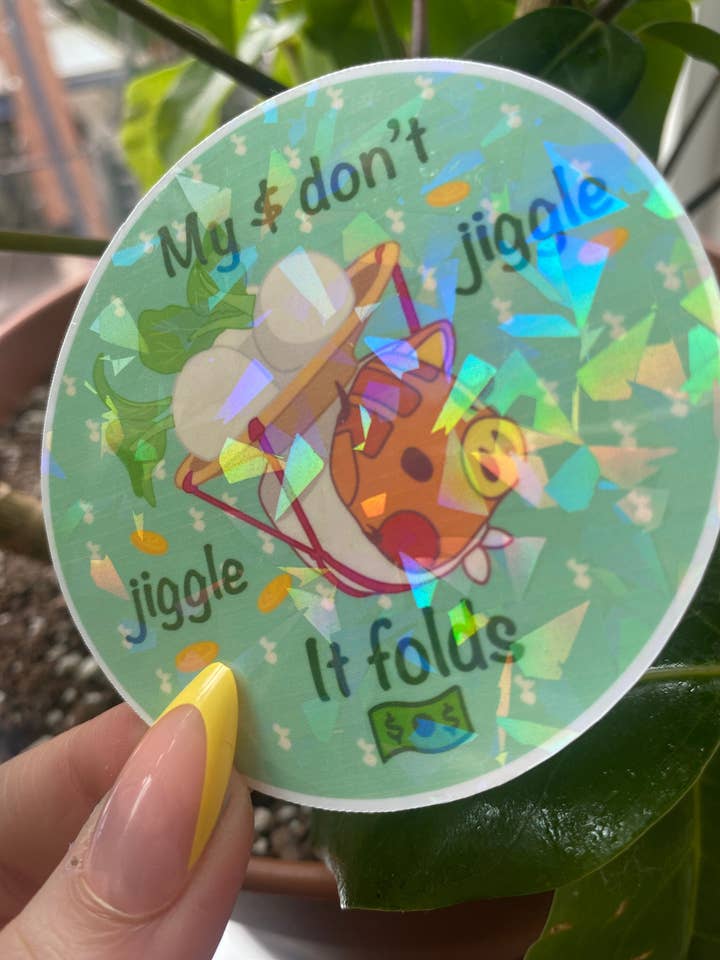 Daisy Mae ACNH Sticker: My Money Don't Jiggle, Turnip Art for wholesale by MysticalToastArt