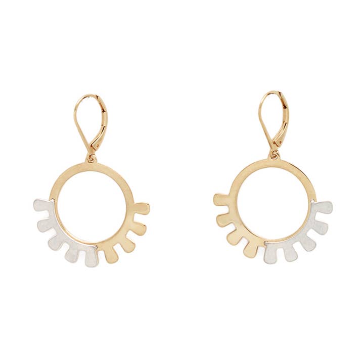 Madagaskar - Ohrring "Wimpern" Gold & Silber TAKALO für den Großhandel von Peau de Fleur