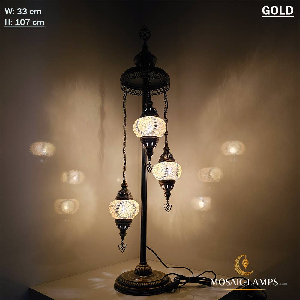 Mosaic Lamps - Wholesale Floor Lamp - 3 Globe Medium Ball Floor Lamps, Turkish Moroccan Ottoman6