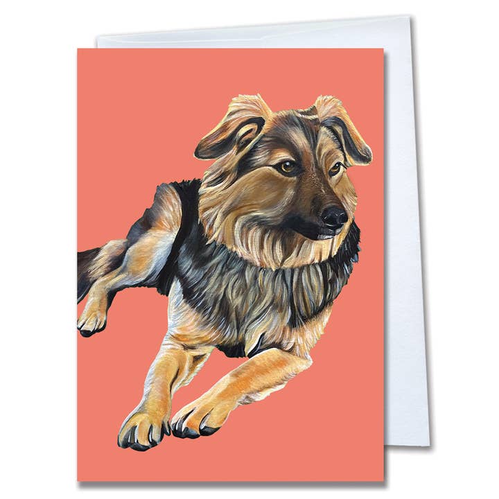 Woollybear Travels - Wholesale Everyday Greeting Card - Rescued Dog Greeting Card– Roxie