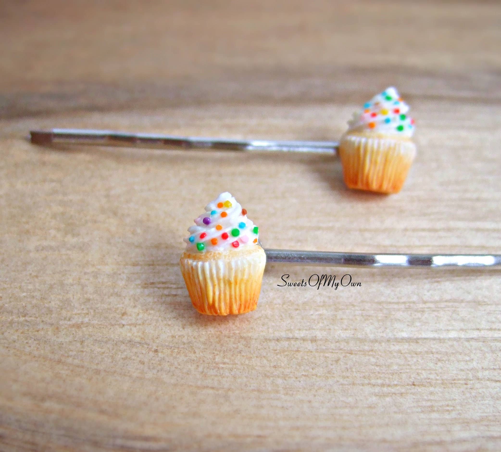 Sweetsofmyown - Wholesale Hair Clip - Women's - Vanilla Cupcakes - Hair Clips - Cupcake Accessory0