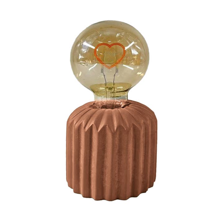 Brown mini LED heart decoration with batteries D9.2 H17.4cm for wholesale by Opjet Paris