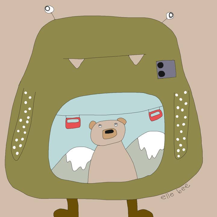 „Monster TV” wenskaart voor wholesale door Elle Bee Art Studio