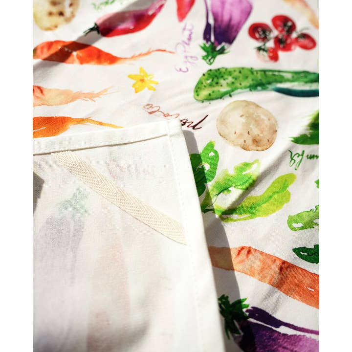 Jean Choe Art & Design - Wholesale Tea Towel - Vegetable Medley Tea Towel. Watercolor Veggie Kitchen Towel.11