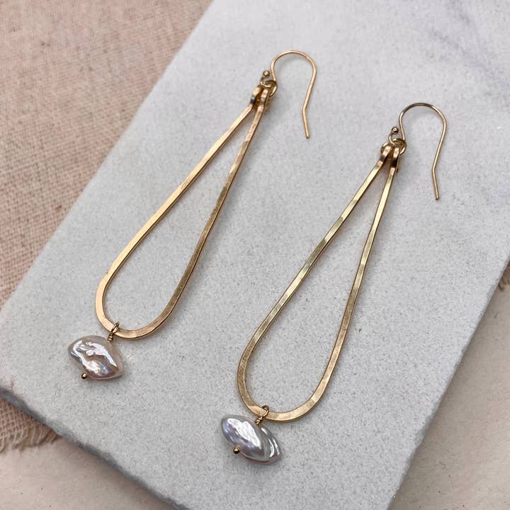 Hammered Teardrop Drop Earring for wholesale by Elysium Jewelry