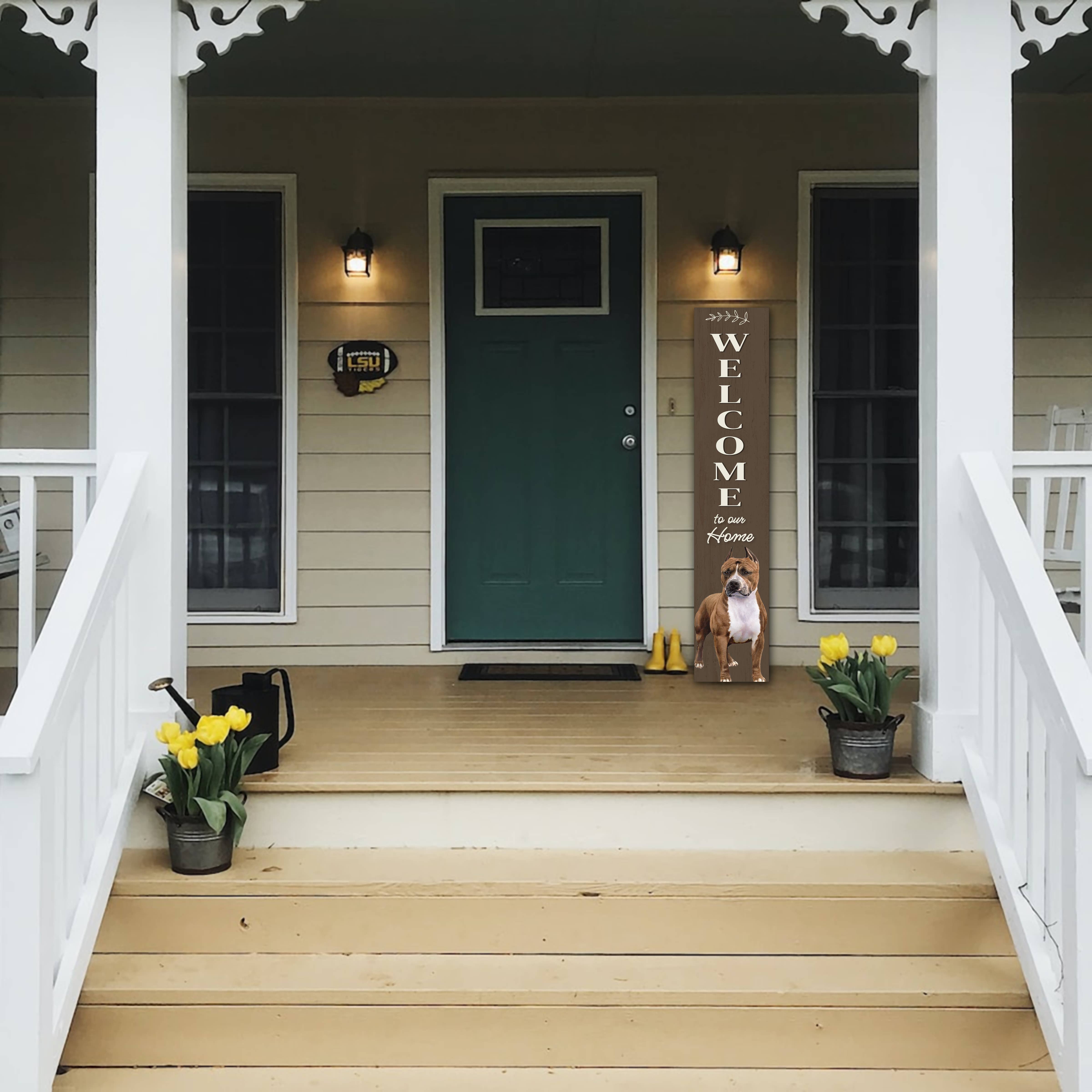 E&S Pets - Wholesale Outdoor Sign - Pit Bull Welcome sign3