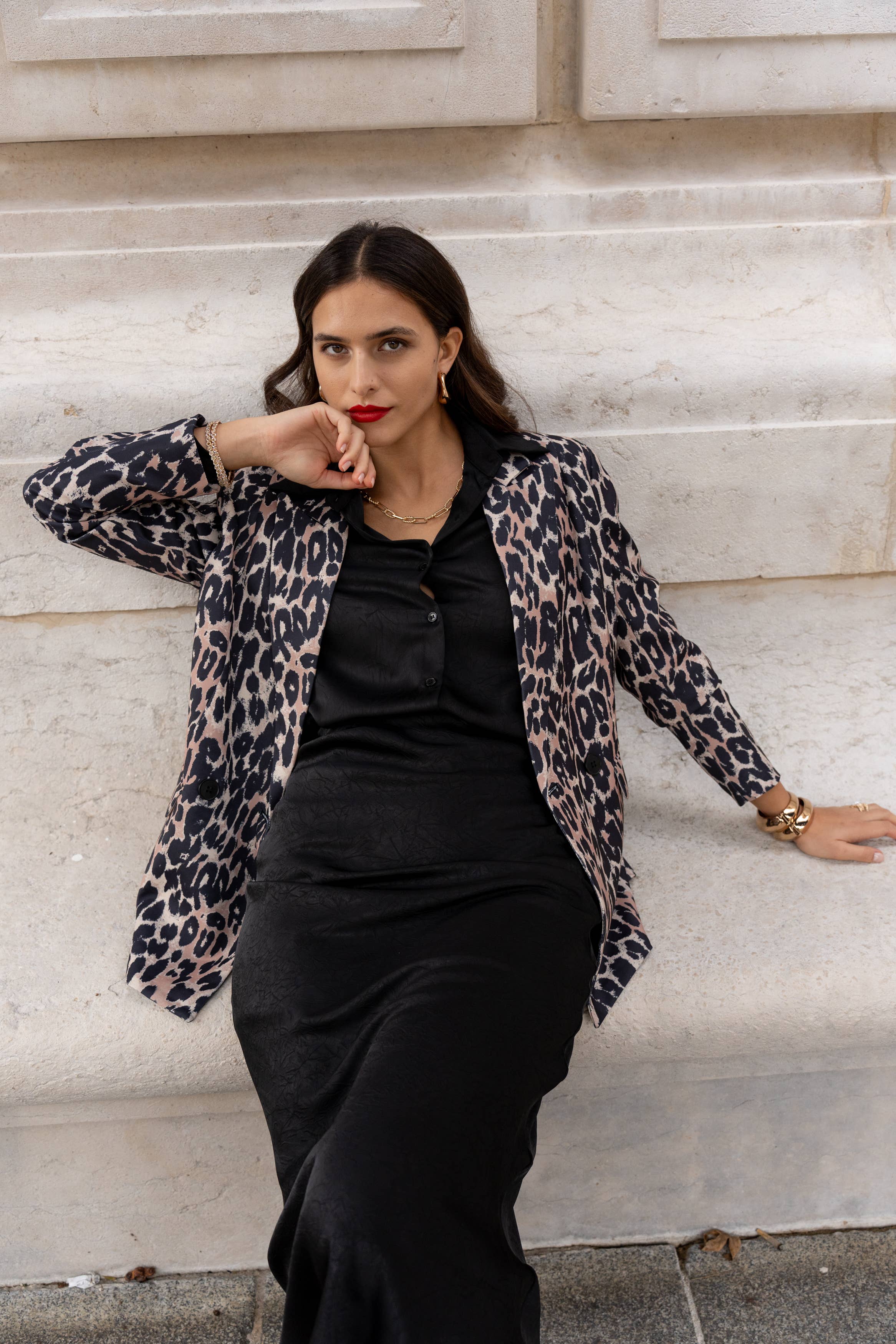 Leopard Oversized jacka med leopardmönster V266 för wholesale på Faire2