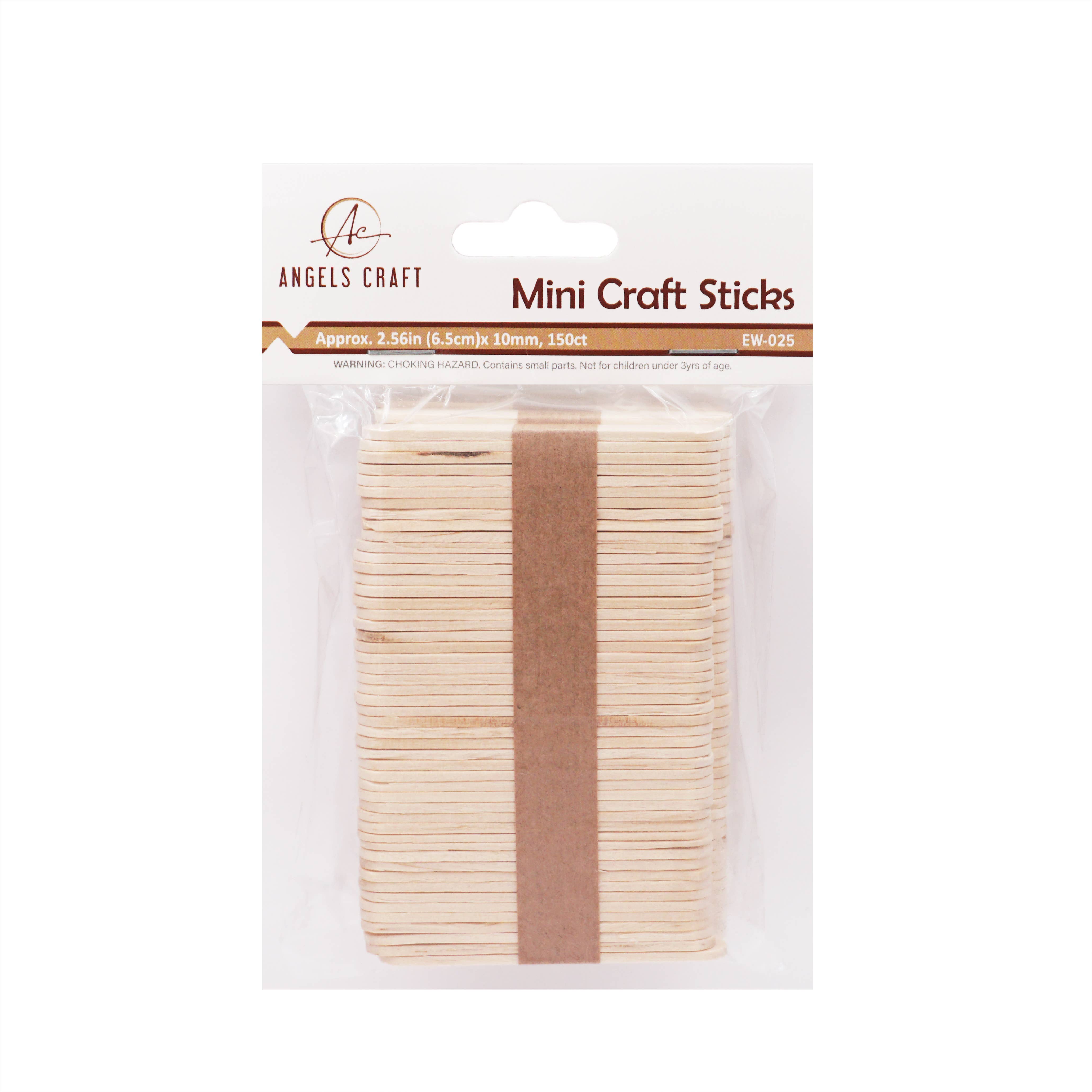 Angels Craft - Vendita all'ingrosso Attrezzature per lavoretti e fai da te - Mini bastoncini artigianali in legno, 6,5 cm, 150 ct1