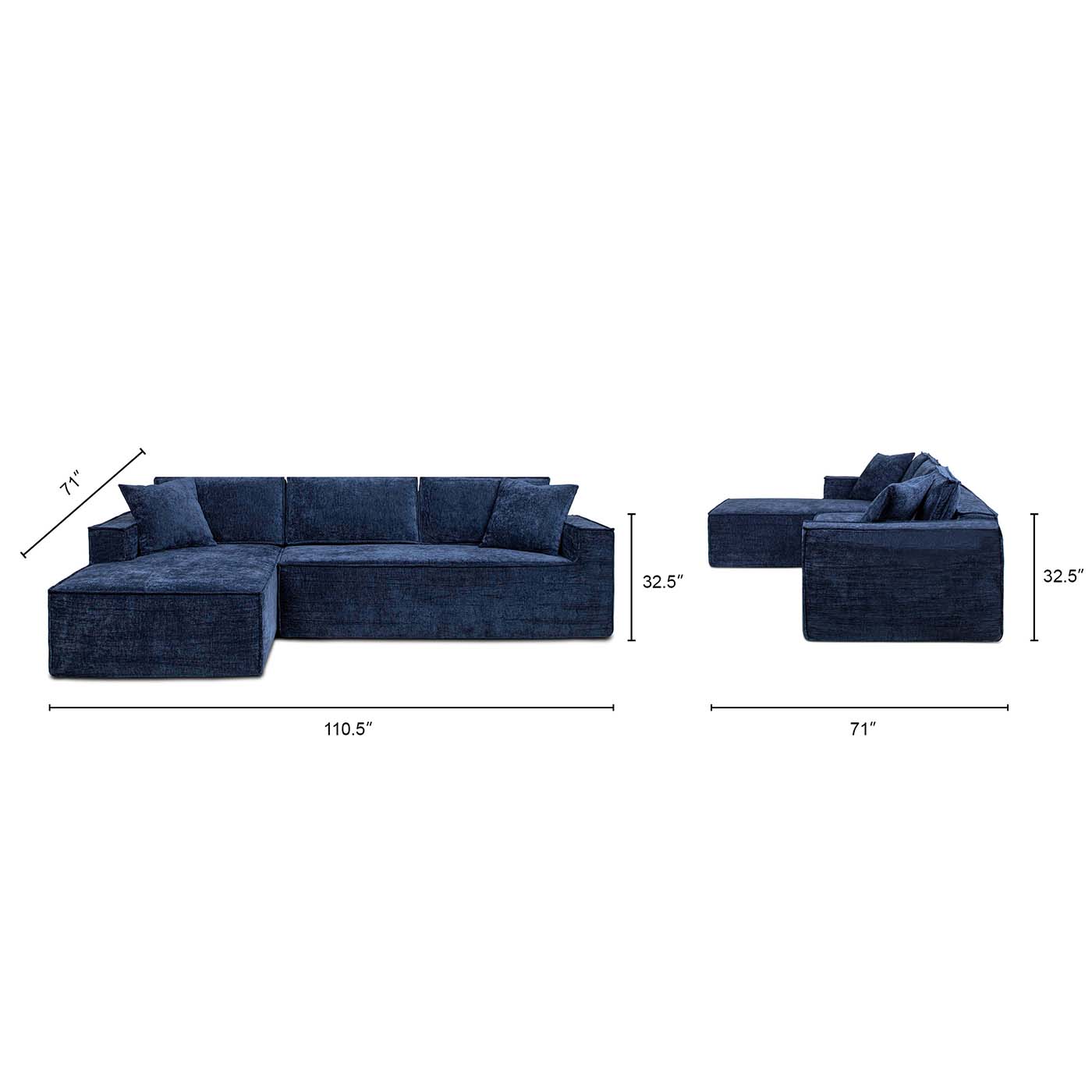 Jennifer Taylor Home - Wholesale Sofa - Brenley 110.5" LAF Sofa-in-a-Box Sectional Sofa7