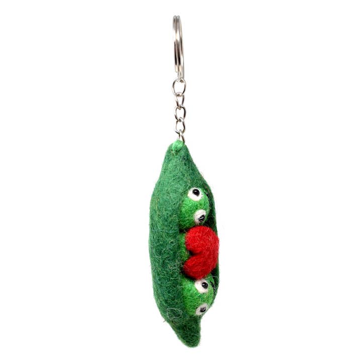 Black Yak Ltd - Wholesale Keychain - Unisex - Felt Keychain - 2 Peas In A Pod Felt Keyring, Bag Charm2