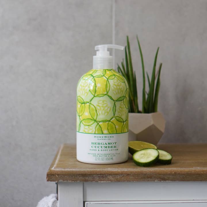 HomeWorx by Slatkin + Co. - Wholesale Hand & Body Lotion - Bergamot Cucumber 22 oz. Hand & Body Lotion