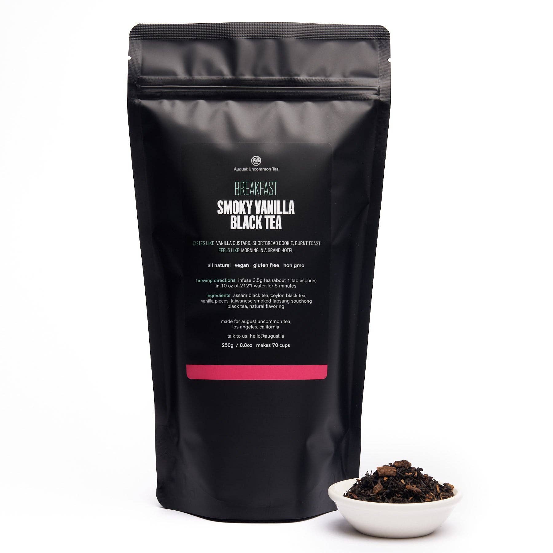 August Uncommon Tea – Engroshandel Løs te – Morgenmad - Røget Vanilje Sort Te1