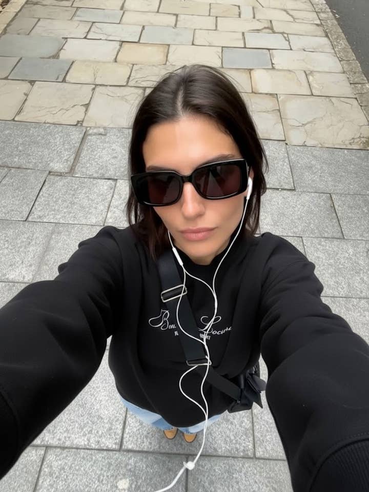 Unisex Oversize Sweatshirt Bendita Locura Embroidered by Loco Monky Black for wholesale on Faire4