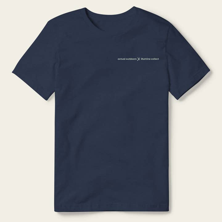 Great Blue Heron Tee - Actual Outdoors X Illumine - Heather Navy for wholesale by Illumine Collect
