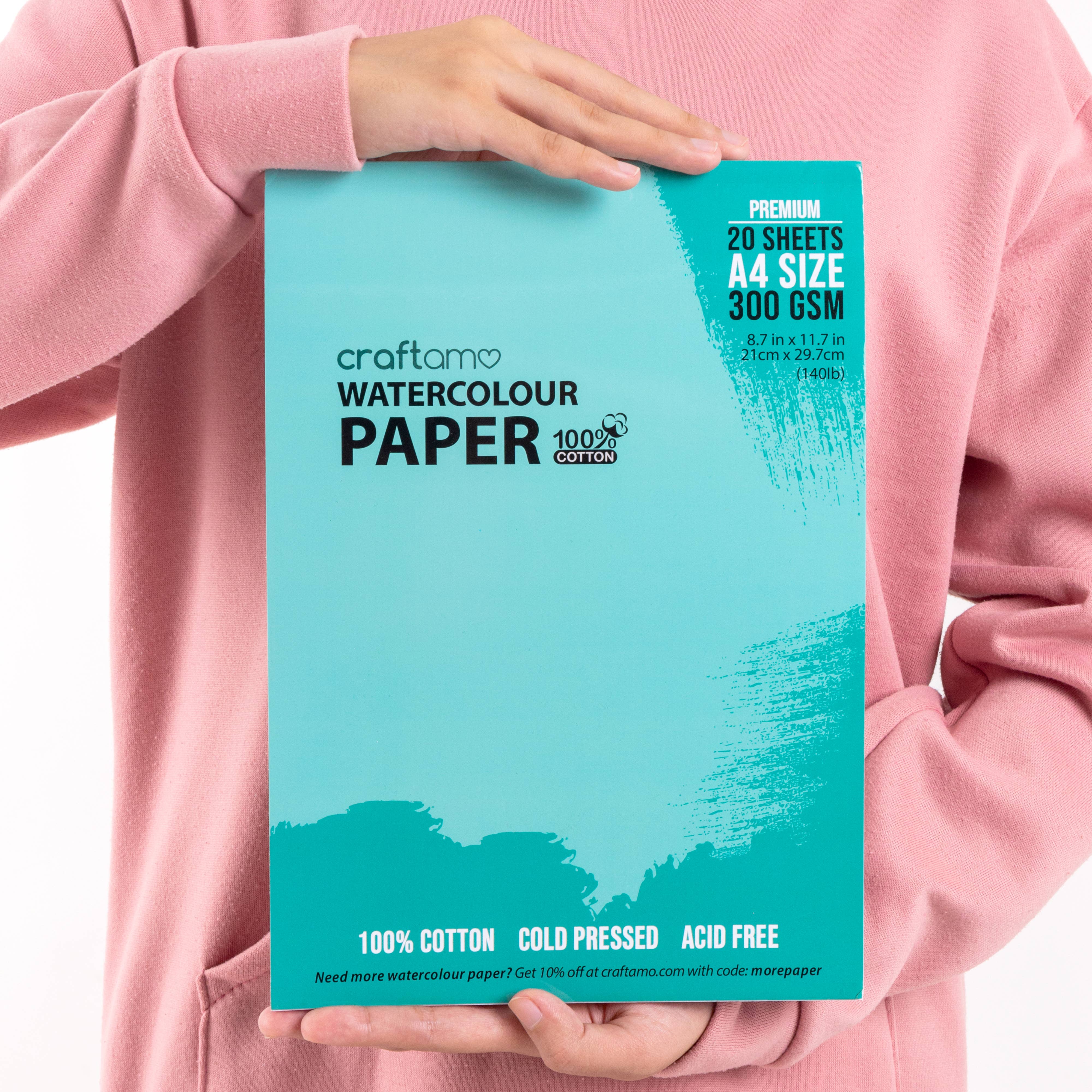 Craftamo - Wholesale Painting paper - Watercolor Paper (Premium 100% Cotton, 300GSM, Cold Pressed)2