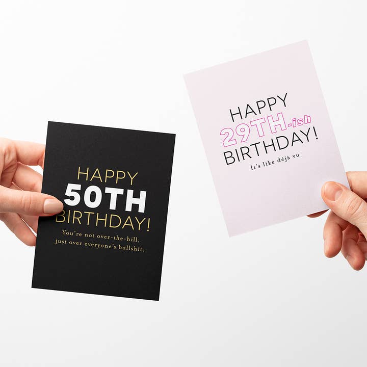 Jones Street Press - Wholesale Birthday Card - Funny 50th Birthday Greeting Card - Not Over The Hill Card