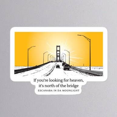 Autocollant, pont Mackinaw, péninsule supérieure pour la vente par Sutter Heart to Home