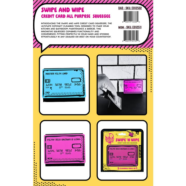 Everyday Objects - Wholesale Sink Strainer/Stopper - Swipe N Wipe Credit Card Kitchen Squeegee (Dad - Blue)6