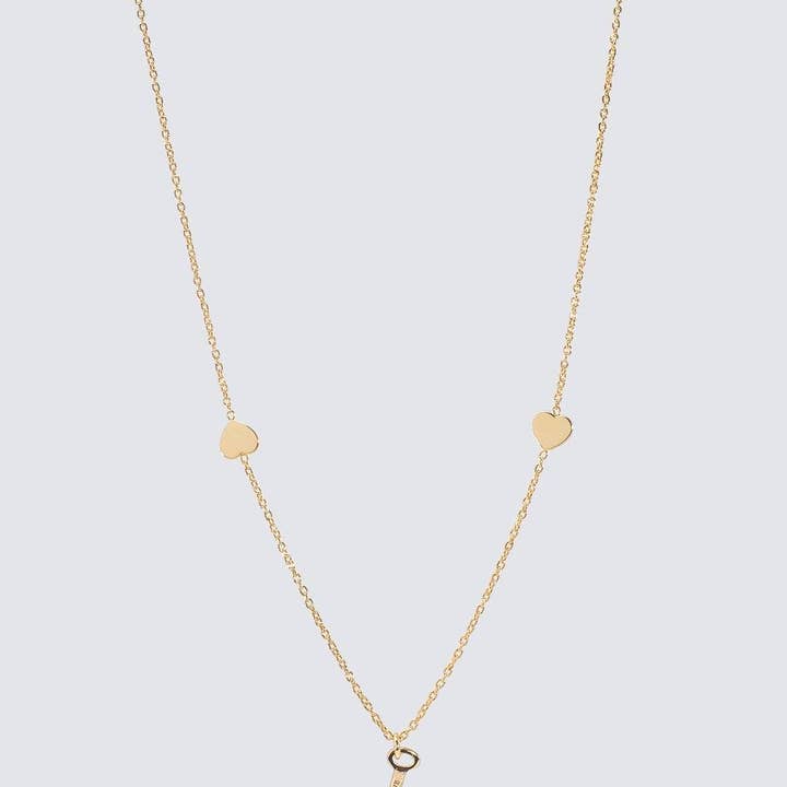 The Giving Keys - Vente Colliers à pendentif - Collier porte-clés en forme de mini-squelette Heart Drop