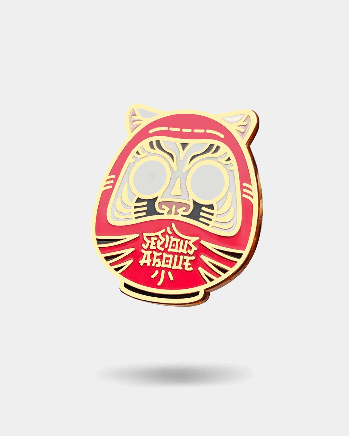Seriou About – wholesale Lapel pin/button – DARUMA DOLL GOLD, enamel pin