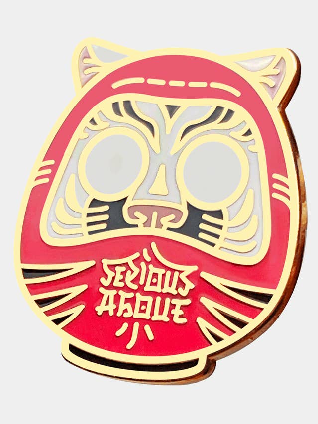 DARUMA DOLL GOLD, enamel pin for wholesale by Seriou About