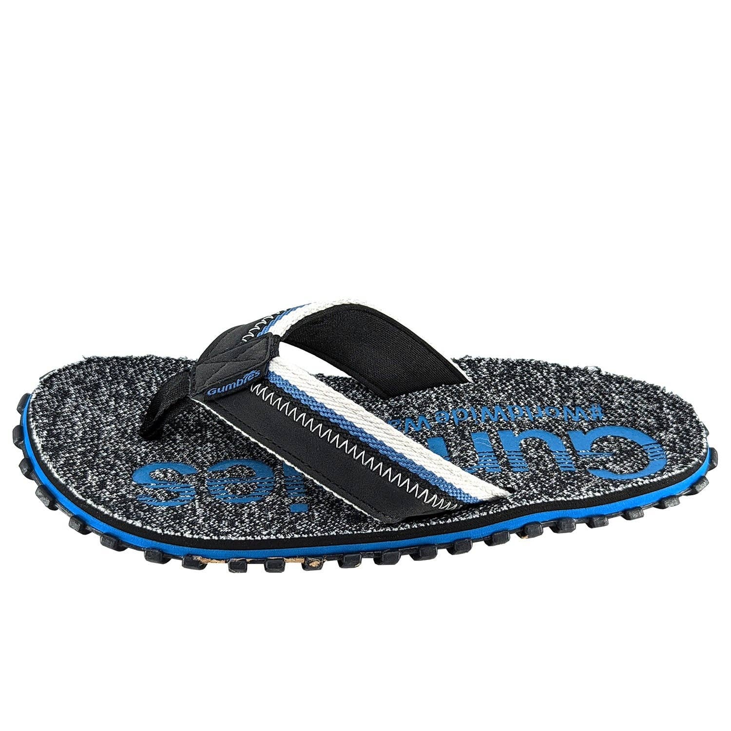 Gumbies Islander Women's Flip-Flops Sandals - Navy & White Deck Chair - Size  5 